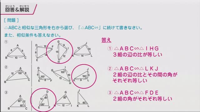 動画で学習 2 三角形の相似条件 数学