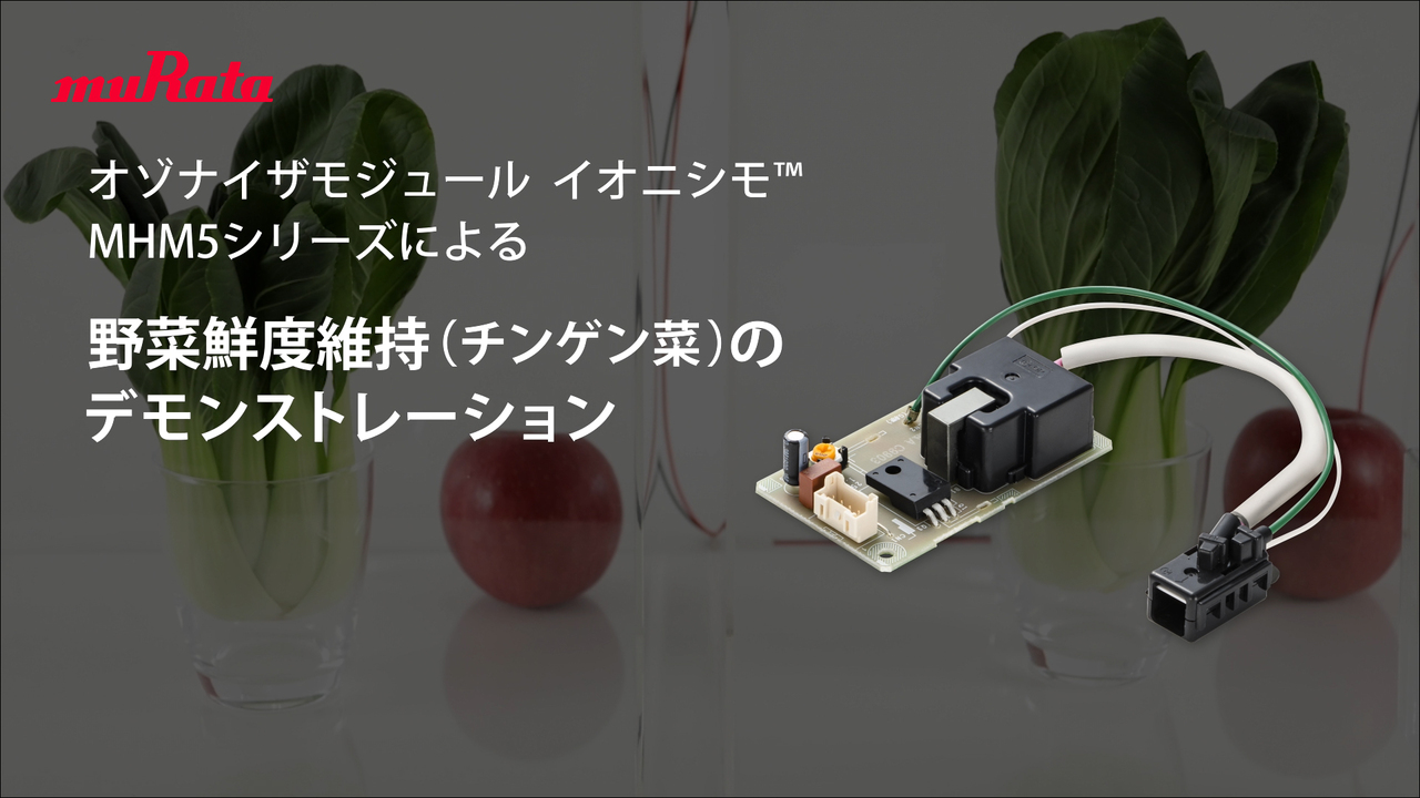 オゾナイザモジュール　イオニシモ™MHM5シリーズによる野菜鮮度維持（チンゲン菜）のデモンストレーション
