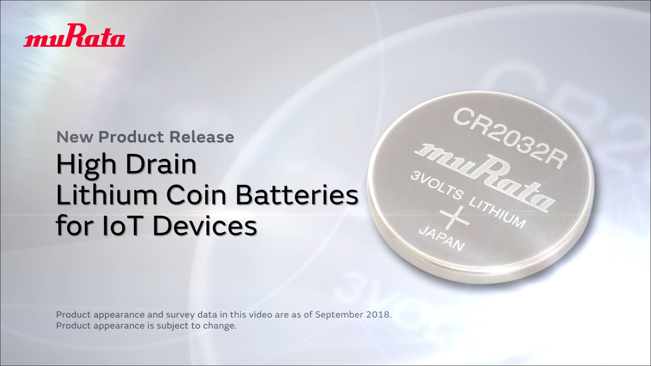 适用于物联网设备的硬币型锂电池(CR)“大电流型”的介绍