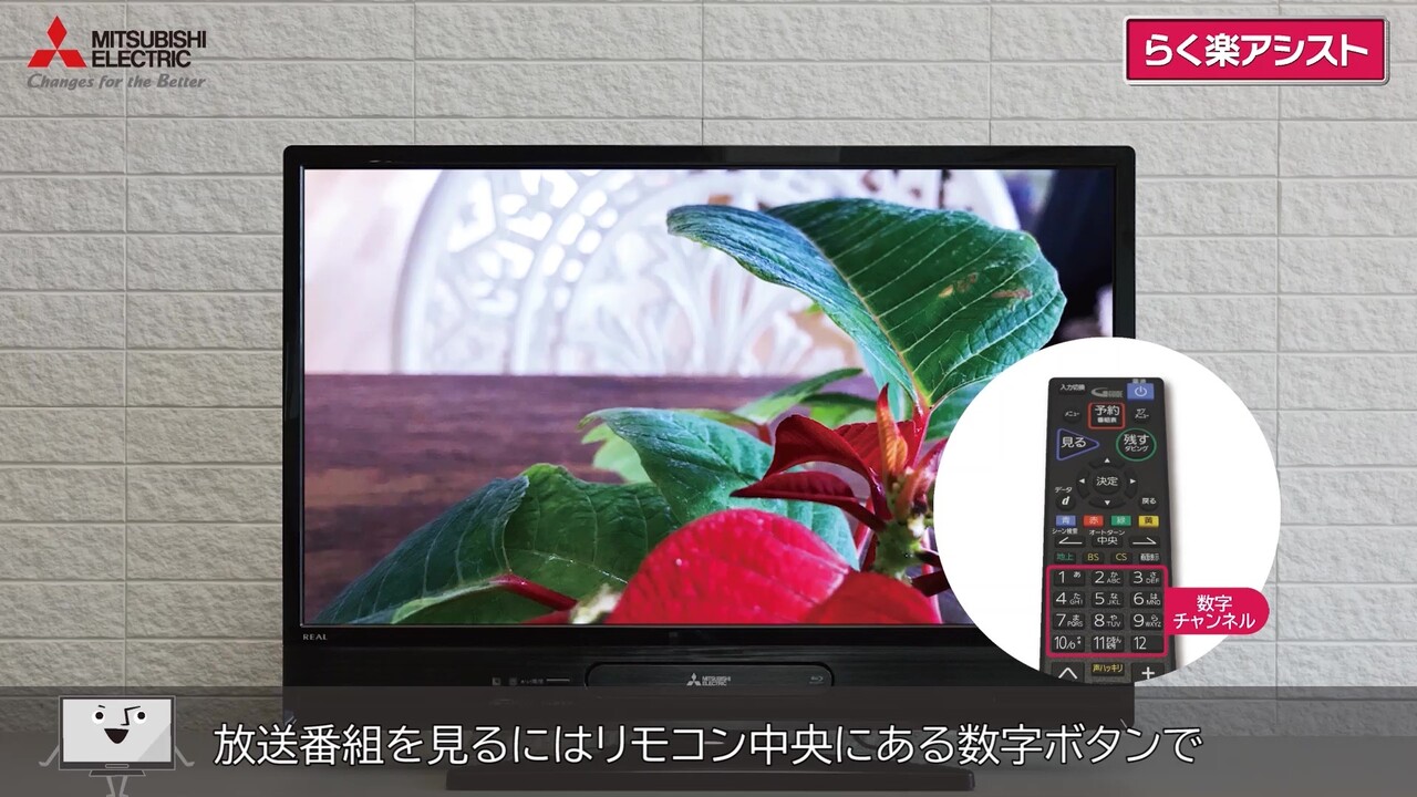 三菱電機 らく楽アシスト：ブルーレイレコーダー内蔵液晶テレビ