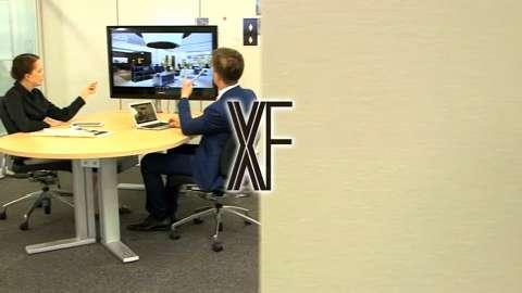 PLUS XFシリーズ TYPE-L テレビスタンド付ミーティングテーブル 