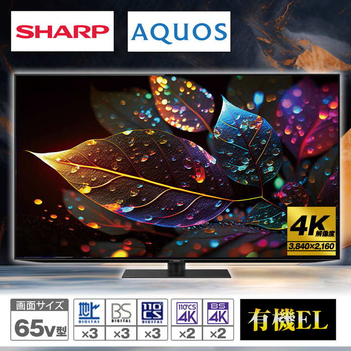 シャープ テレビ 4K有機ELテレビ アクオス 65V型 4T-C65HQ2 下取り