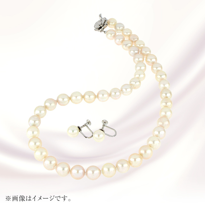 宝飾・貴金属 9.0mmあこや真珠ネックレスイヤリングセット KKR-90 通販