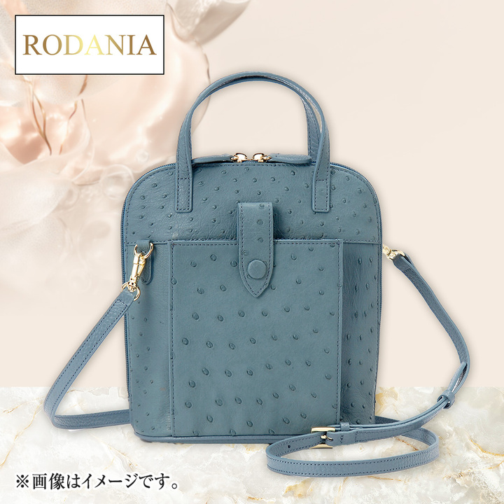 オーストリッチ　肩掛けできるハンドバッグ　ロダニア新品未使用　ひでちゃん オーストリッチ 肩掛けできるハンドバッグ ロダニア新品未使用