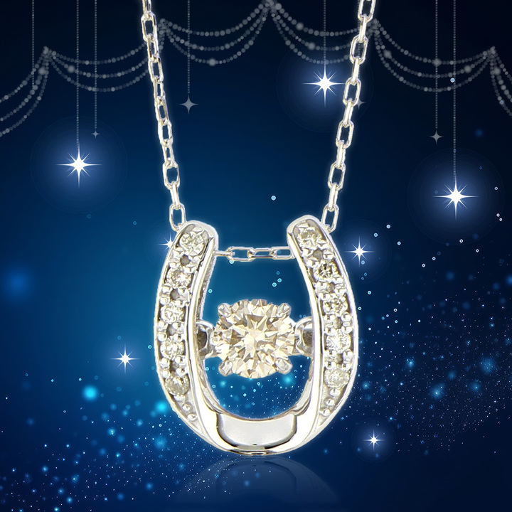 宝飾・貴金属 ダンシングストーン0.12ct ペンダントネックレス