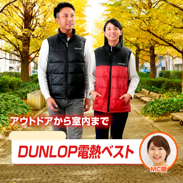 モリリン 衣類 DUNLOP電熱ベスト S レッド AJ2200A ウエア用バッテリー