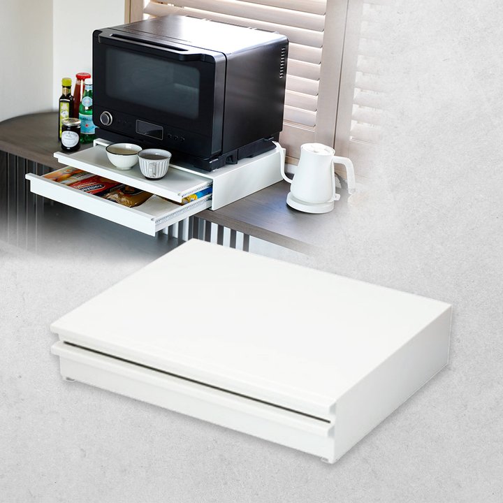 シービージャパン　【新品】スライドテーブル付きレンジ下収納　CB-KR01-WH シービージャパン 家具 スライドテーブル付きレンジ下収納 CB-KR01-WH