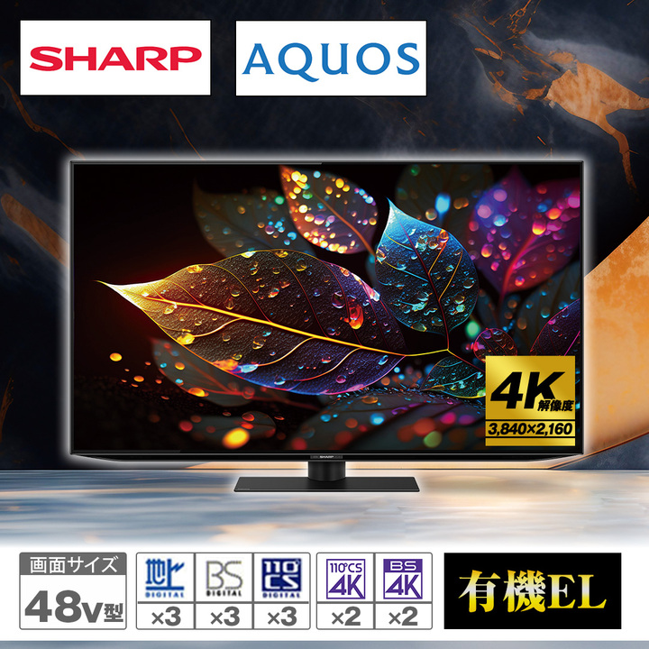 シャープ テレビ 4K有機ELテレビ アクオス 48V型 4T-C48HQ2 下取り