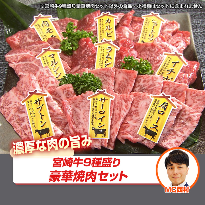 食品（生鮮品） 宮崎牛豪華焼肉 9種盛りセット ｜たべる。ジャパネット