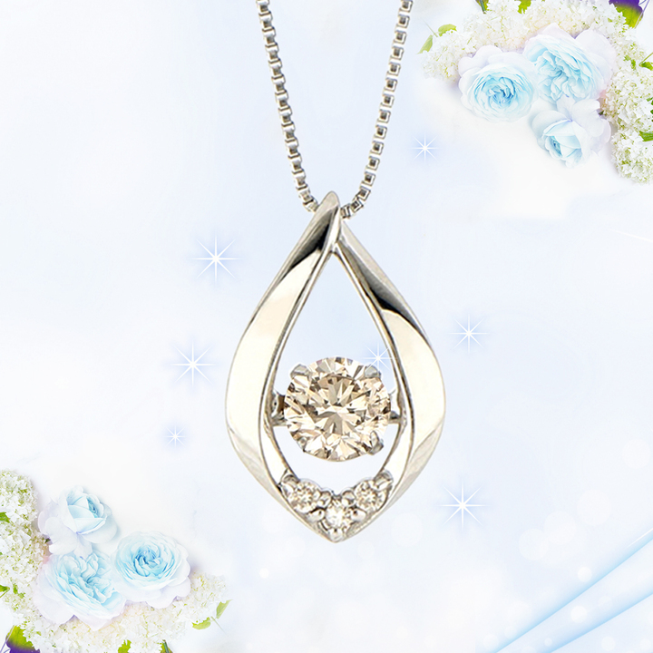 45秒動画 プラチナ製ダンシングストーン0.22ctペンダント ＜FTW