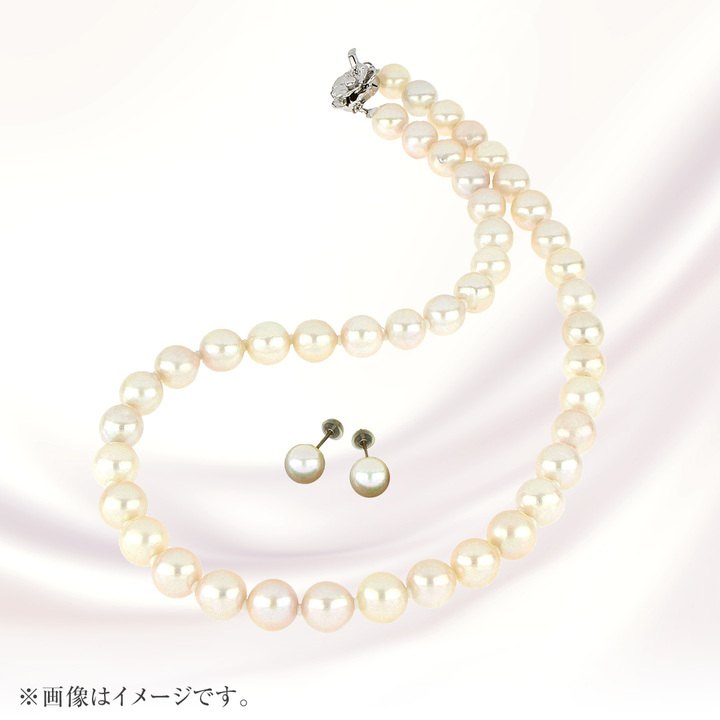 宝飾・貴金属 あこや真珠ネックレス・ピアスセット KKP-90 通販