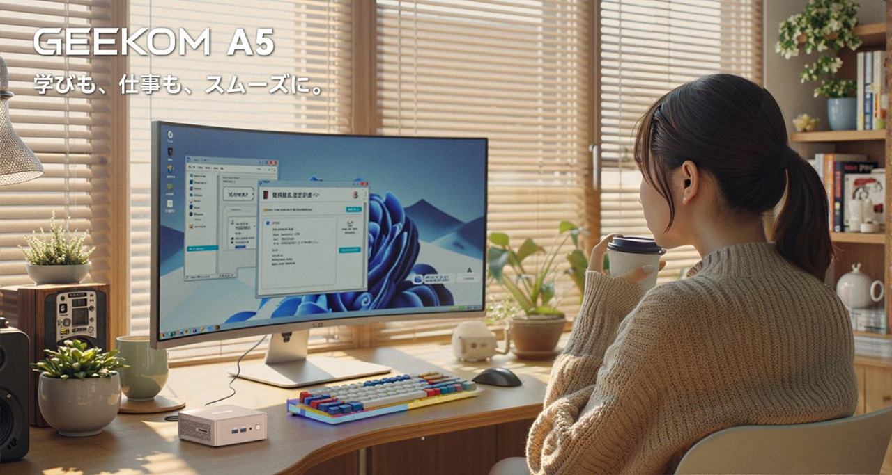 GEEKOM ミニPC A5 ＆簡易モニター・キーボード・トラックボールマウス) GEEKOM ミニPC A5 ＆簡易モニター・キーボード・トラックボール