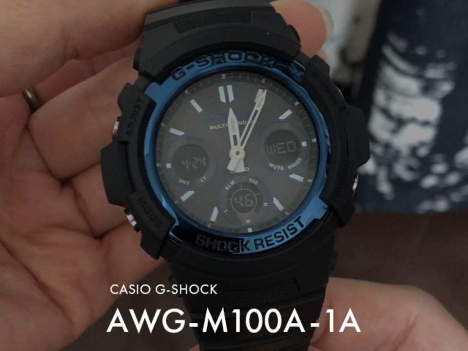 週末セール　Gショック　電波ソーラー　AWG-M100A-1AER 海外モデル G-SHOCK BASIC gショック ジーショック 電波 ソーラー AWG-M100A