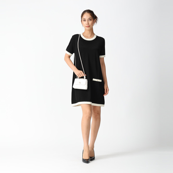 希少 CHANEL ミニワンピース チュニック ビッグココマーク ブラック 40 楽天市場】CHANEL シャネル ココマーク 半袖 ニット ワンピース