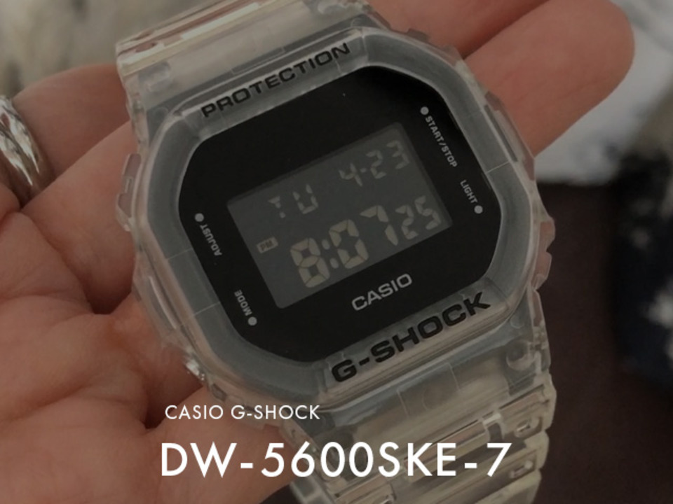 楽天市場】【10年保証】CASIO G-SHOCK カシオ Gショック DW-5600SKE-7 腕時計 時計 ブランド メンズ キッズ 子供 男の子  デジタル 日付 カレンダー 防水 ホワイト 白 ブラック 黒 スケルトン クリア ギフト プレゼント : つきのとけいてん