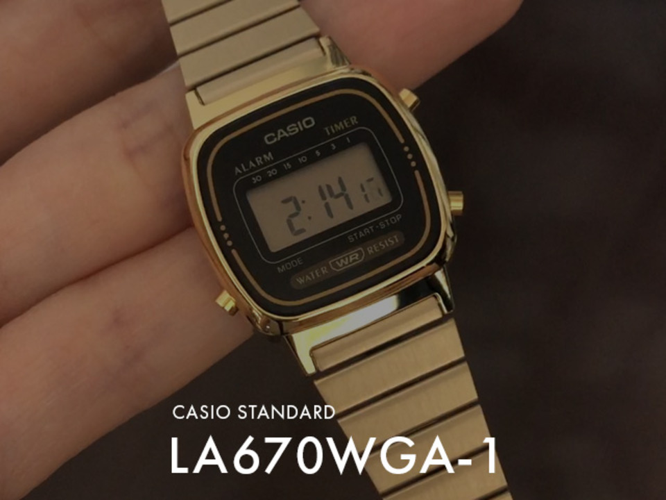 楽天市場】【10年保証】CASIO STANDARD カシオ スタンダード LA670WGA-1 腕時計 時計 ブランド レディース キッズ 子供  女の子 チープカシオ チプカシ デジタル 日付 ゴールド 金 ブラック 黒 メタル ギフト プレゼント : つきのとけいてん