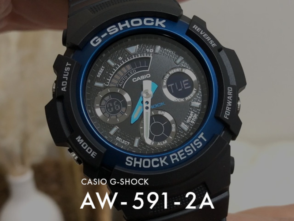 楽天市場】【10年保証】CASIO G-SHOCK カシオ Gショック AW-591-2A 腕時計 時計 ブランド メンズ キッズ 子供 男の子  アナデジ 日付 カレンダー 防水 ブラック 黒 ブルー 青 ギフト プレゼント : つきのとけいてん