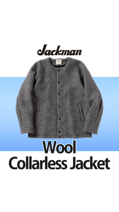 Jackman ジャックマン【SALE】JM8278 Wool Collarless Jacket
