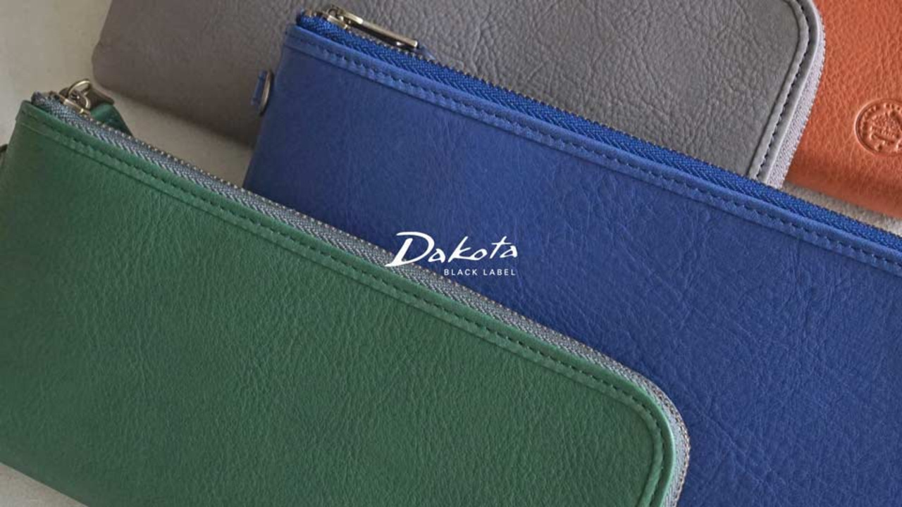 【未使用品】Dakota長財布ブラック✕ブルー ダコタ Dakota 長財布 レディース 財布 ブランド 本革 レザー 大