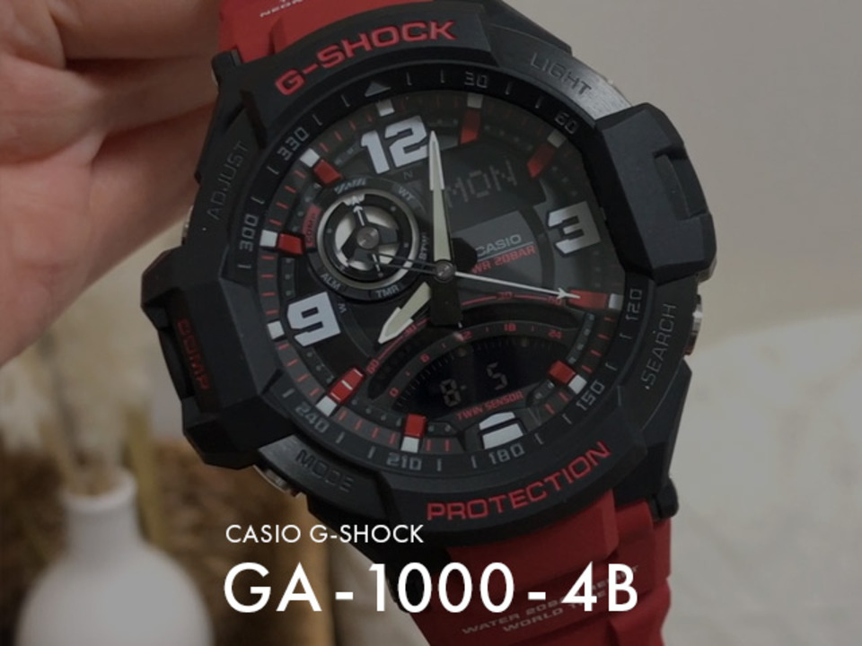 楽天市場】【10年保証】CASIO G-SHOCK カシオ Gショック スカイコックピット GA-1000-4B 腕時計 時計 ブランド メンズ  キッズ 子供 男の子 アナデジ 日付 カレンダー 防水 ブラック 黒 レッド 赤 ギフト プレゼント : つきのとけいてん