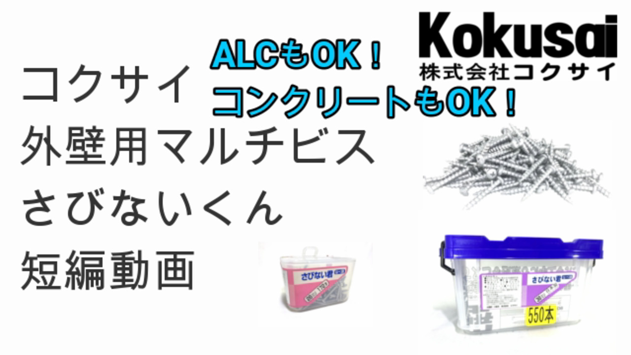 コクサイ ALC コンクリート兼用ビス 太さ5.5mm×長さ60mm なべ頭 BOX大 さびない君 800本