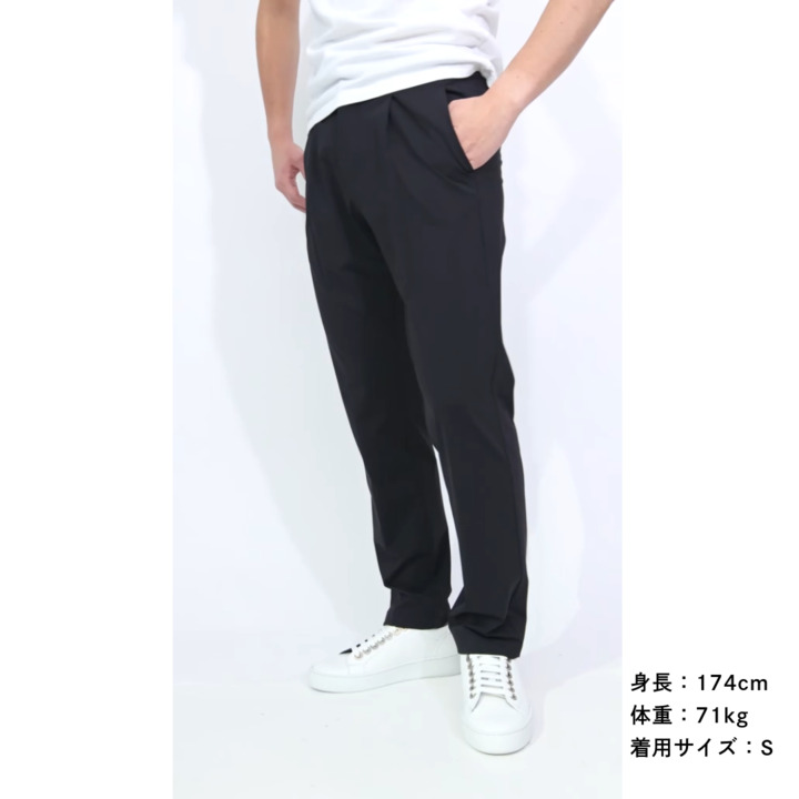 国内配送【HERNO】 ウール混 テーパード パンツ ONO（オノ）+8186 ボンバーヒートヘリンボーン テーパードパンツ