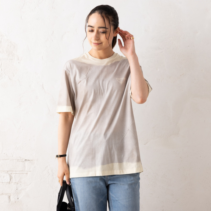 楽天市場】プラダ Tシャツ トップス ジャージー ベージュ