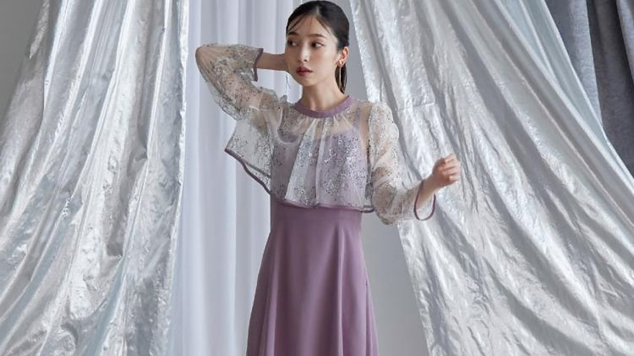 Lace Ladies ドレス 2WAY レースボレロ付き Aライン ベーシック