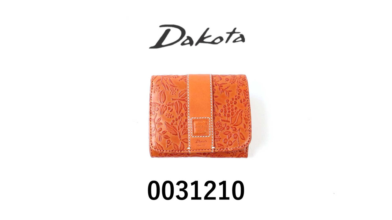 未使用　ダコタ　Dakota　ミモザ　二つ折り　財布　オレンジ　本革 Dakota ダコタ 財布 二つ折り レディース ミモザ 二つ折り財布