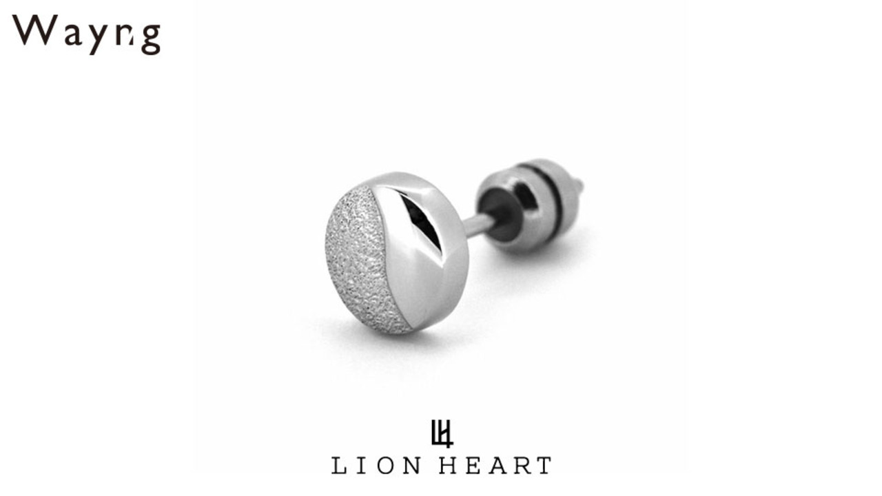 ライオンハート トライスタッズ ピアス サンド サージカルステンレス シルバー 片耳用 1点売り メンズ ブランド LION HEART  Wayng