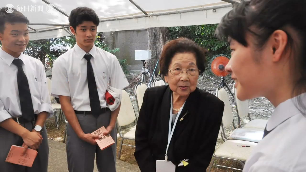 沖縄慰霊の日：真実忘れないで 「白梅学徒隊」語り継ぐ後輩 毎日動画