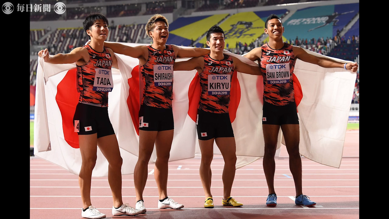 男子400メートルリレー 日本は 銅 37秒43アジア新で 世界陸上 毎日新聞